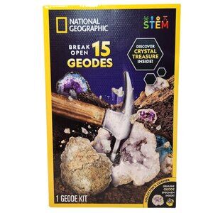 NEW National Geographic Break open 15 Geodes STEM Kit Science Geology Classroom